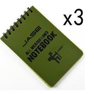 Set of 3 Green Waterproof Notepad