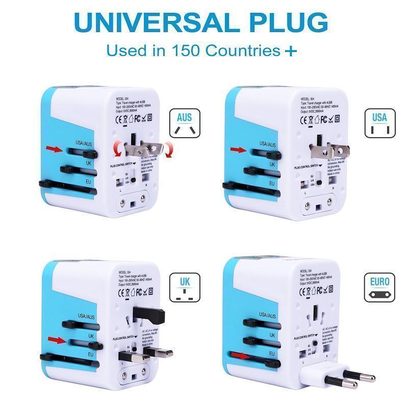 4 USB Port All in One Universal International Plug Adapter