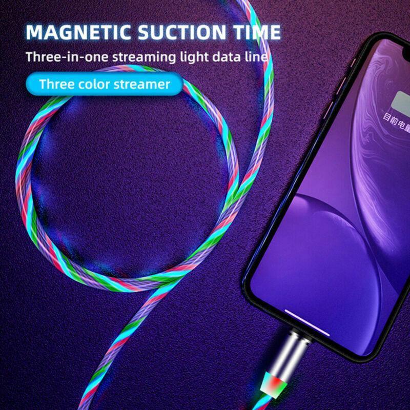 Magnetic Absorption LED Flowing Light Fast Charging Cable